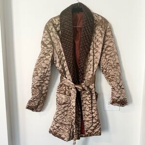 Bonartt Vintage Satin Quilted Mens Smokers Jacket M